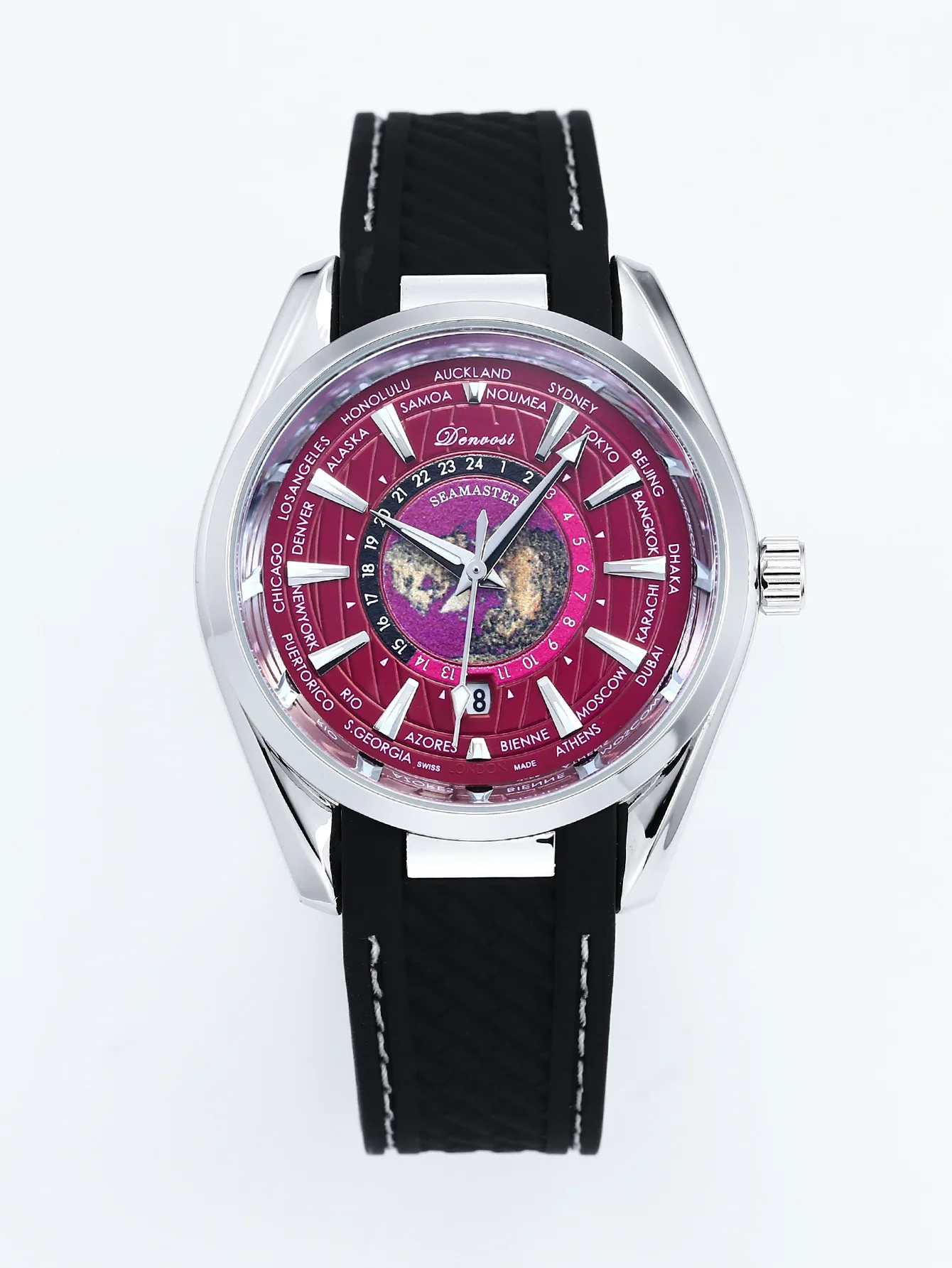 European High Quality Quartz Wristwatch for Men Three Hands Silicone Strap Round Pin Buckle Waterproof Hot Watch