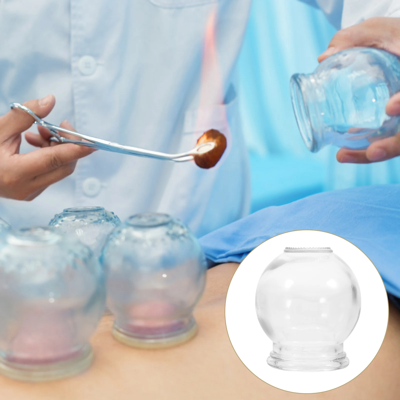 

6 Pcs Glass Cupping Massage Cups for Tools Massager Face Facial Machine