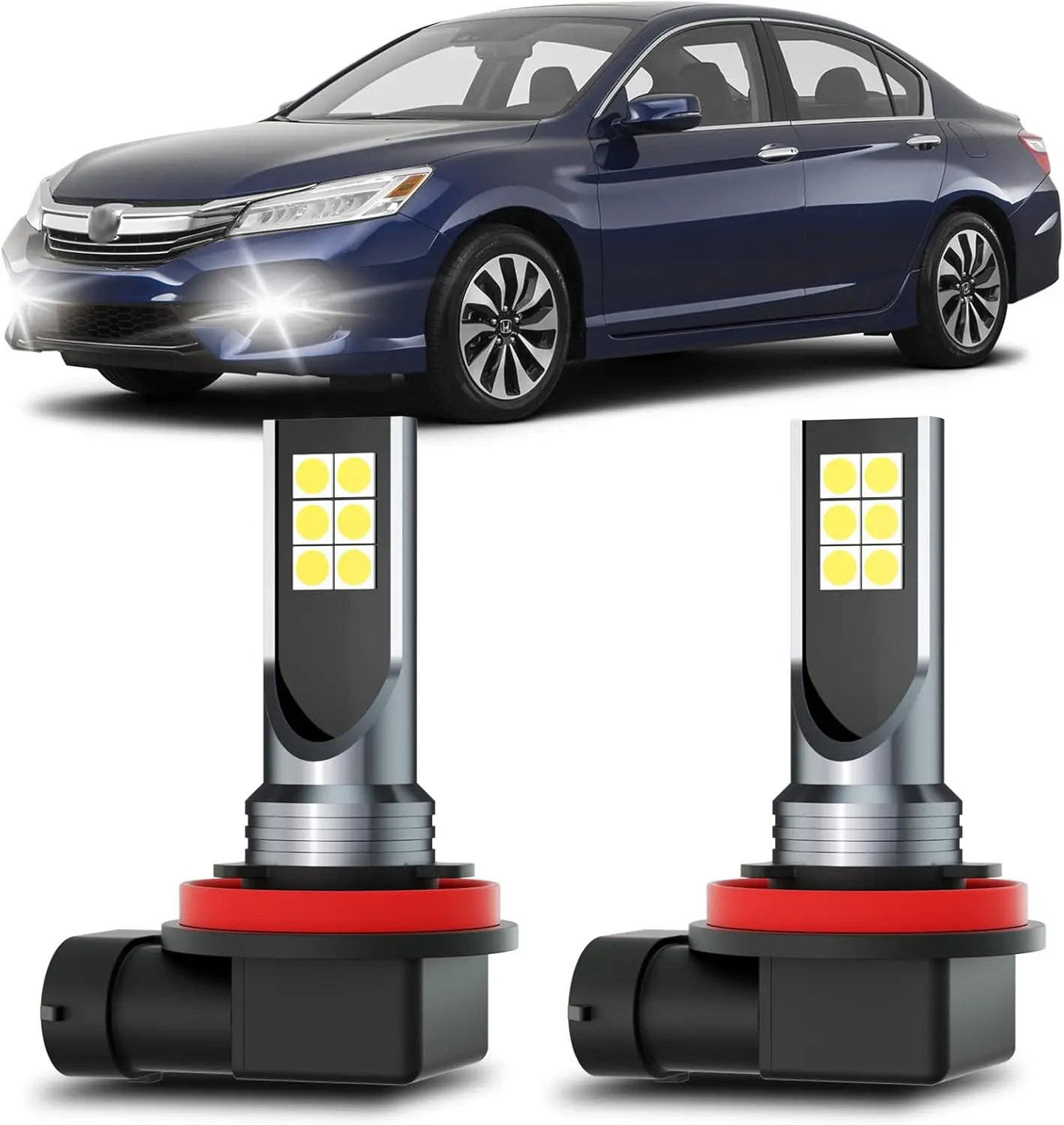 

Accord LED Fog Lights Fits for 2013-2018 Honda Accord, 6500K Cool White Accord Fog Lights Bulbs Replacement Kit, Direct Plug and