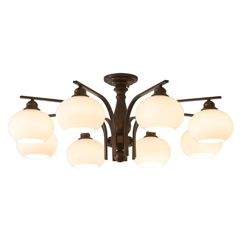 

Medieval style living room light chandelier all copper simple retro dining room bedroom light French style