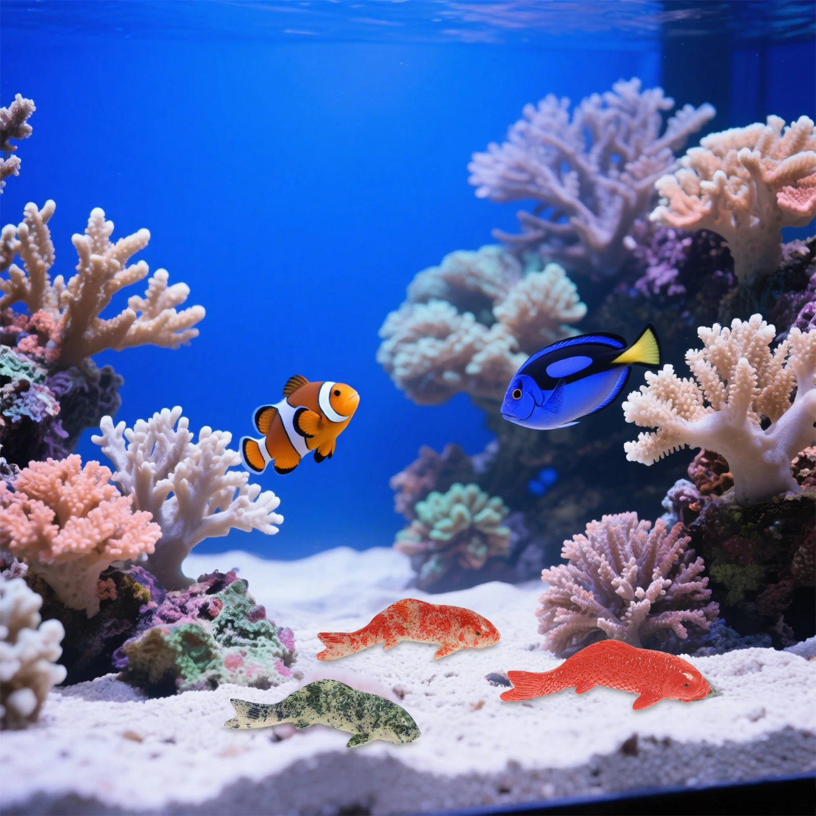 

5pcs Resin Fake Fish Decor Realistic Goldfish Figure For Aquarium Tank Supplies Floating Fish Ornament Household Decorative