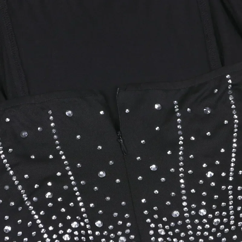 GUWU brillant diamants strass chauds bretelles femmes sans manches longue robe 2025 printemps fête d'anniversaire soirée bal Maxi robes