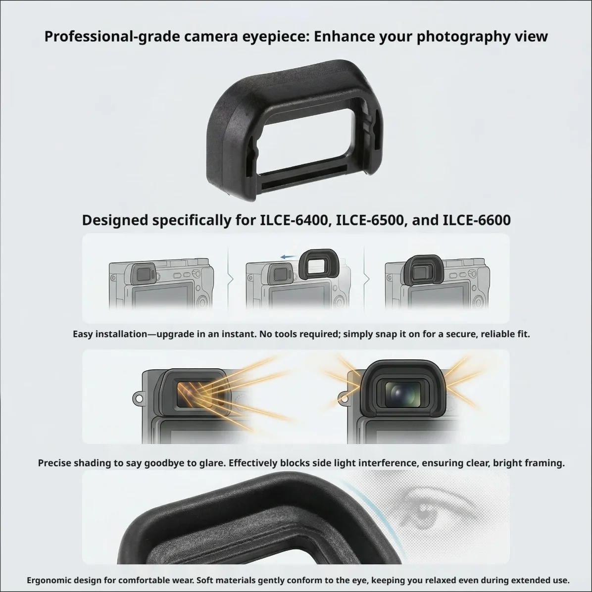 พลาสติกแข็ง FDA-EP17 กล้องอายค - Sony Camera A6400 บทวิจารณ์และราคา