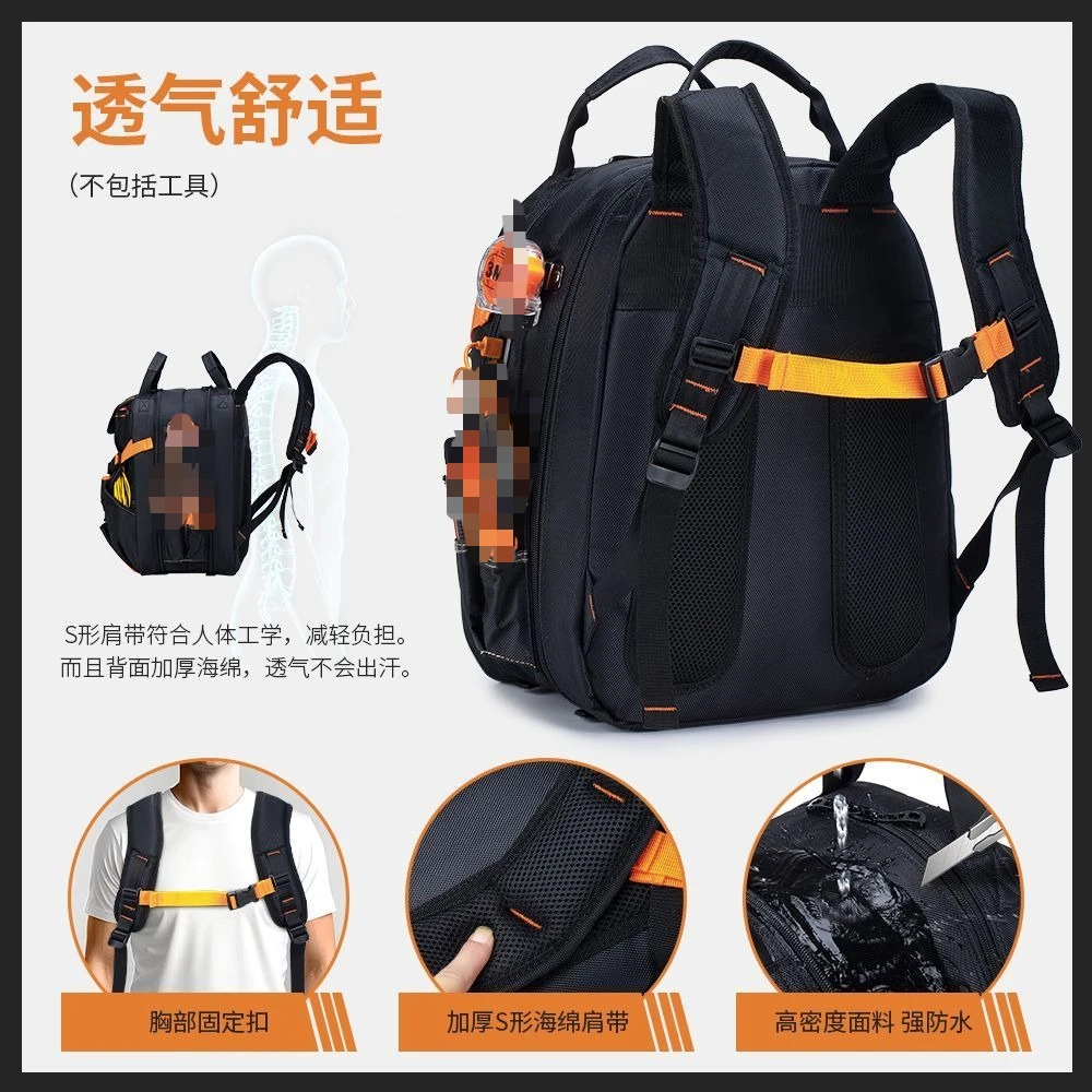 Double Shoulder Toolkit Large Capacity Thickened Oxford Cloth Strong Load-bearing Toolkit Electric Construction Shoulder Toolkit