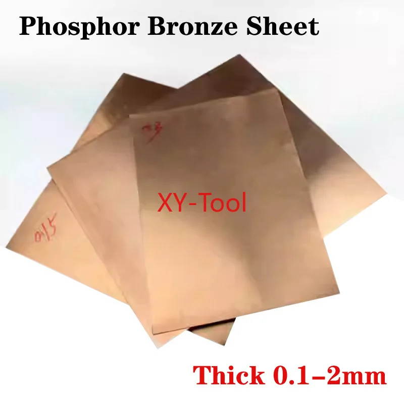 1 قطعة ورقة برونزية الفوسفور سميكة 0.1-2 مللي متر لوحة الفوسفور البرونزية مجلس مقاومة للاهتراء لوحة نحاسية مرنة صفر معالجة القطع