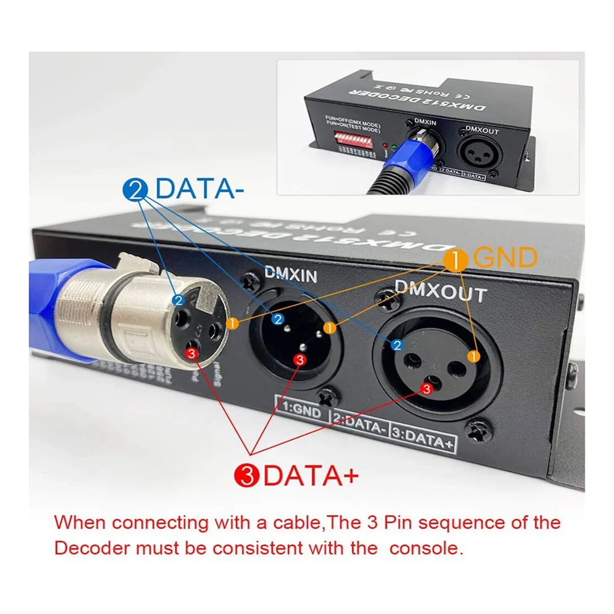

X62A_DMX 512 4 Channel decoder stage LED lighting controller