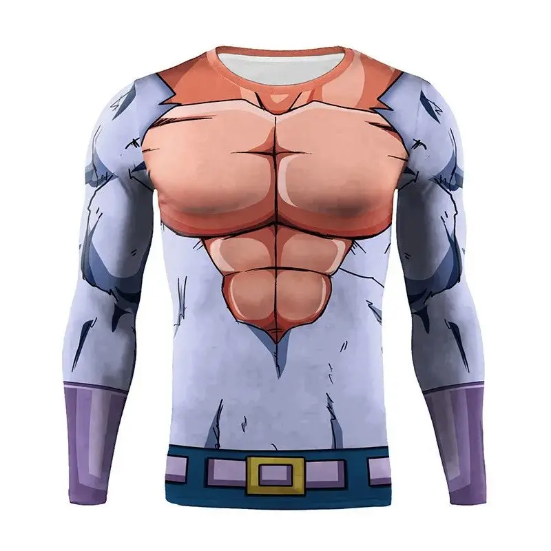

2026 New Bandai Japanese Anime Men's Long-sleeved T-shirt, Quick-drying One Piece Luffy Cartoon T-shirt and Jersey