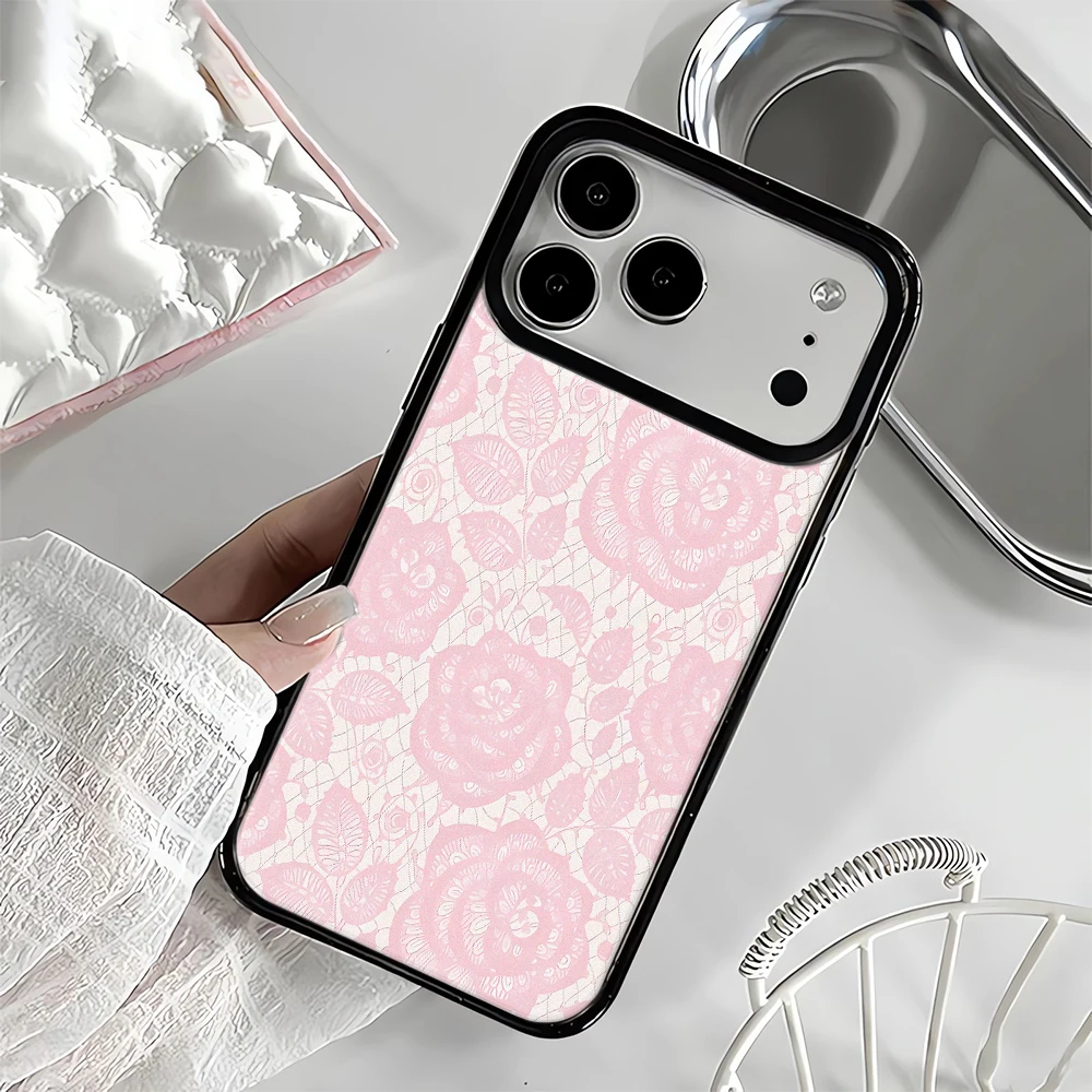 Advanced Lace Red Phone Case For iPhone 17 Air 16 15 14 13 12 11 Pro Max 17 Pro Shockproof Hard Cover Fundas