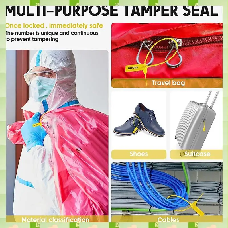 2025 1000Piece Fire Extinguisher Tags Security Tags Seals Safety Numbered Zip Ties Labels (Yellow),1000Piece Fire Extinguisher T