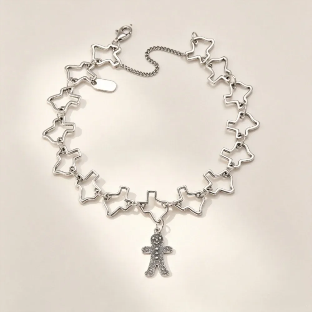 2027 S925 Silver Variety Hollow Chain Charm Bracelet Bundle Polished Hollow Star Heart Outline Links Detachable Cute Character Charms Lobster Clasp Design Fashion Stackable Wearable Jewelry for Everyday Matching