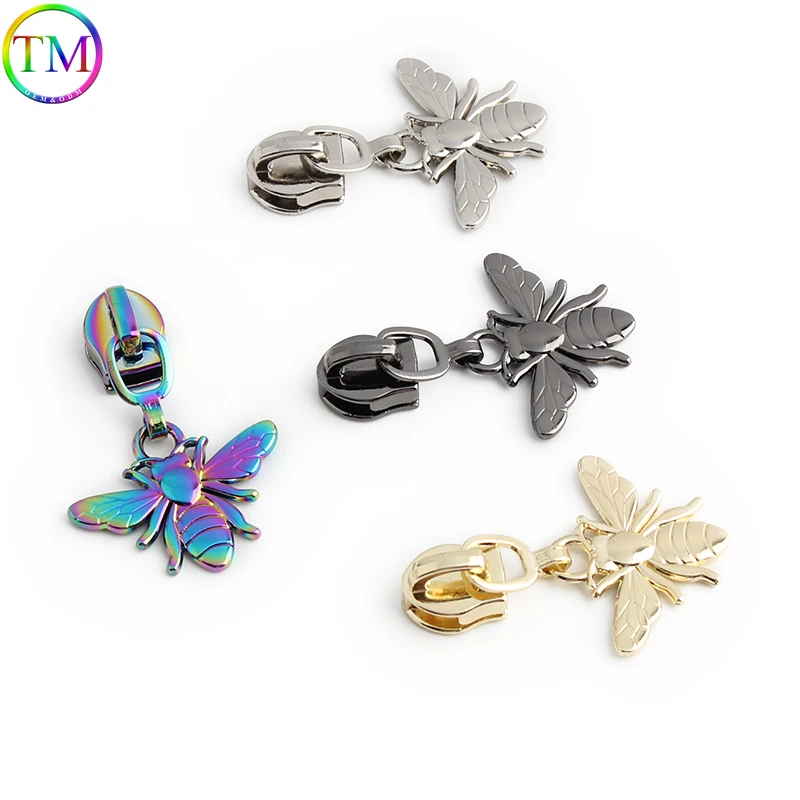 20/120PCS bird/bee/flower vzhled 5# silon kov na zip posuvníku pro DIY šicí řemeslo garment cestovní úložný pytle zip příslušenství