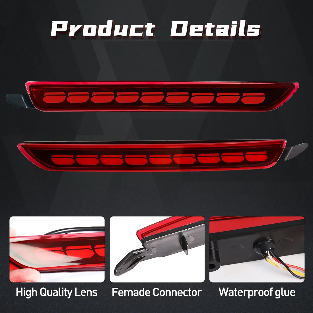 Car Dynamic Turn Signal Brake For Mazda CX-30 CX30 CX50 CX-50 2020 2021 2022 Rear Bumper Reflector Light Driving Warning Lamp