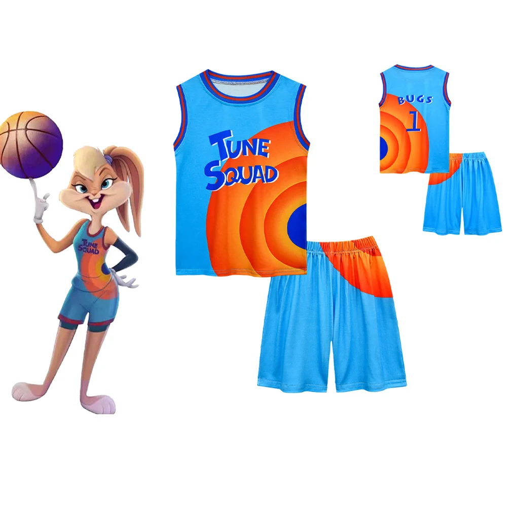 Ropa de Jersey Space Jam 2 para niños, chaleco de baloncesto Tune Squad, pantalones cortos, chándal, uniforme, traje deportivo, ropa para niños y niñas