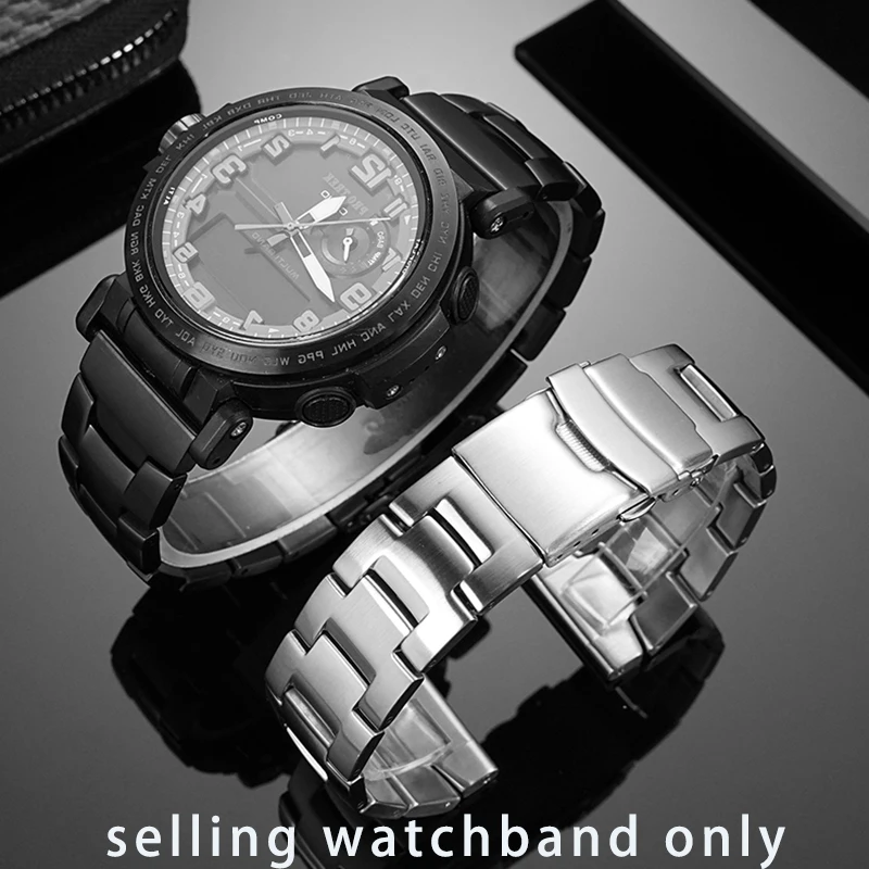 23 ミリメートル 24 ミリメートル固体鋼時計バンドカシオ PROTREK シリーズ PRG-650Y/PRW-6600Y/PRW60/30 メンズステンレス鋼時計ストラップブレスレット