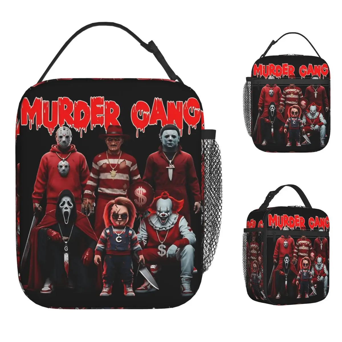 القتل عصابة الغداء حقيبة للكبار مخصص الغداء مربع لطيف نزهة حقيبة للحفاظ على البرودة المحمولة معزول أكسفورد أكياس الغداء الحرارية #1