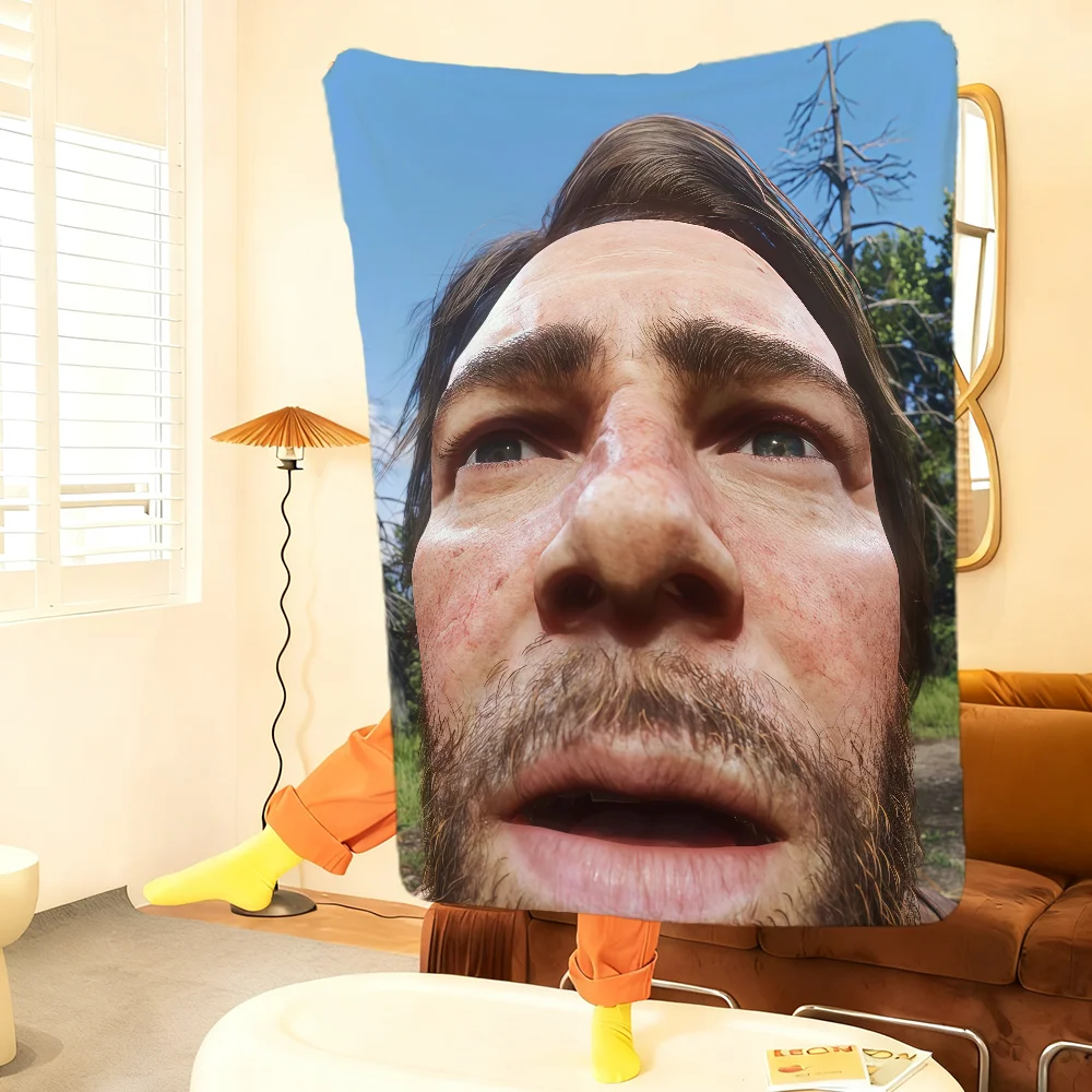 A-Arthur Anime TV Morgan Red D-Dead Blanket Throw Super Cosy Plush Living Room Sofa Couch Childish Birthday Gifts