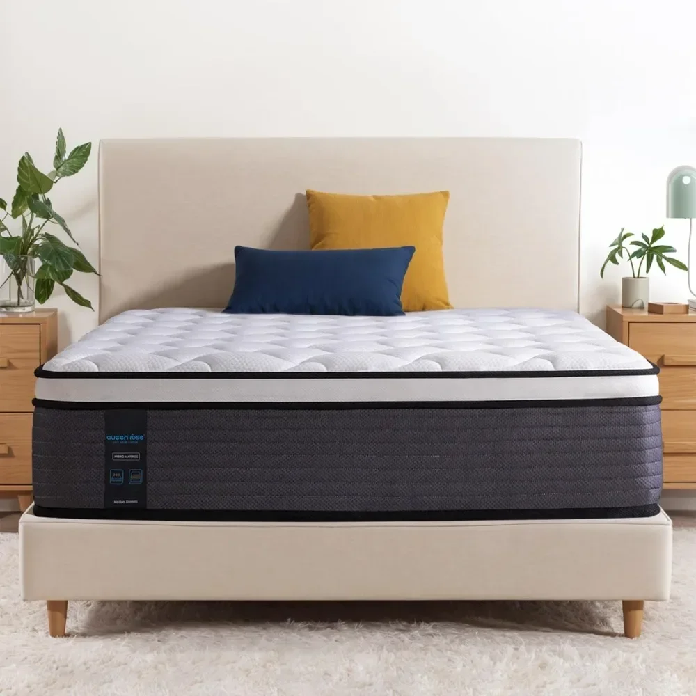 Mattress, 14 Inch King Size Hybrid Mattress in a Box, Gel Memory Foam & Individually Pocket Innerspring Bed Mattress