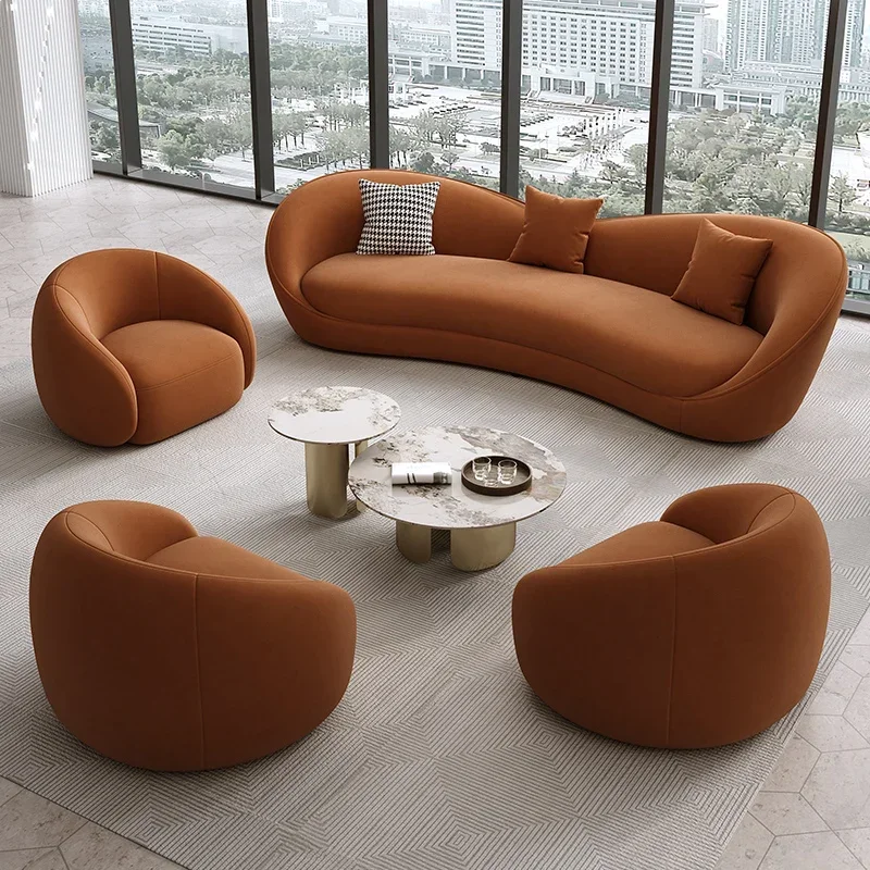 Sales office, negotiation sofa, hotel lobby lobby VIP club, curved lounge area reception and sales department