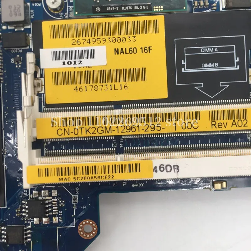 

For Dell E4310 Laptop Motherboard NAL60 LA-5691P CN-0TK2GM 0TK2GM TK2GM With SLBTU I5-540M CPU Mainboard 100% Fully Working Well