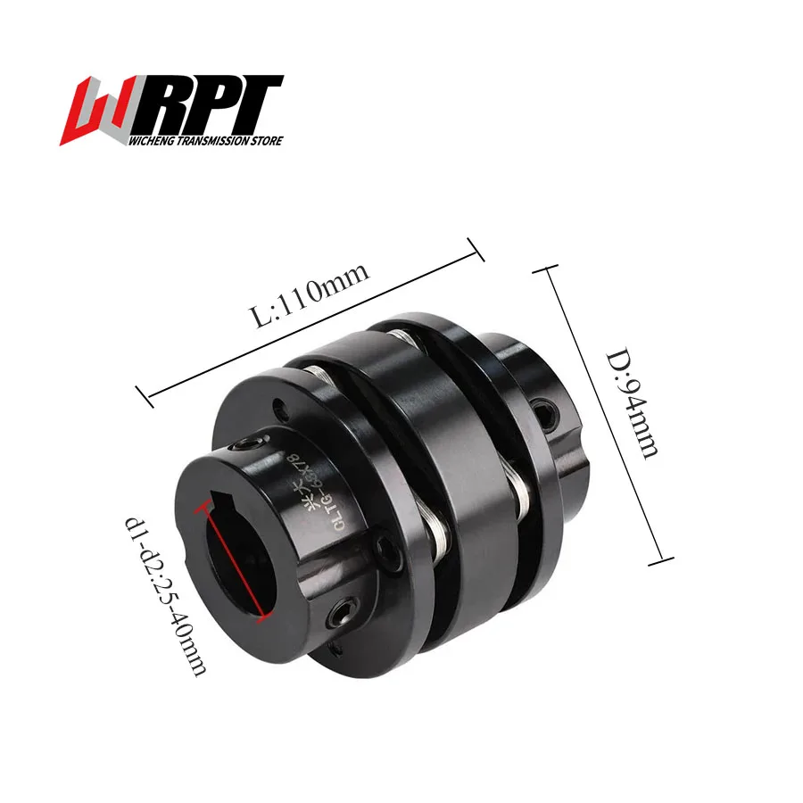 

CLTG Series 45# Steel Double Diaphragm Coupling with Keyway and Large Torque Stepped Flange Coupling CLTG-94X110