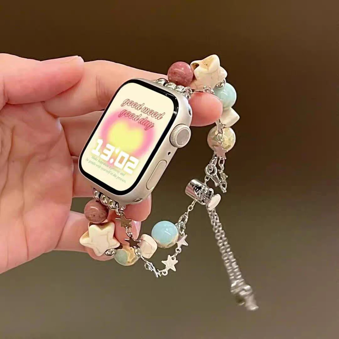 New Stone Link Strap for Apple Watch Band Women Series Ultra 11/10/9/8/7/6/5/4/3/2/1 SE 38mm 40mm 41mm 42mm 44mm 45mm 46mm 49mm