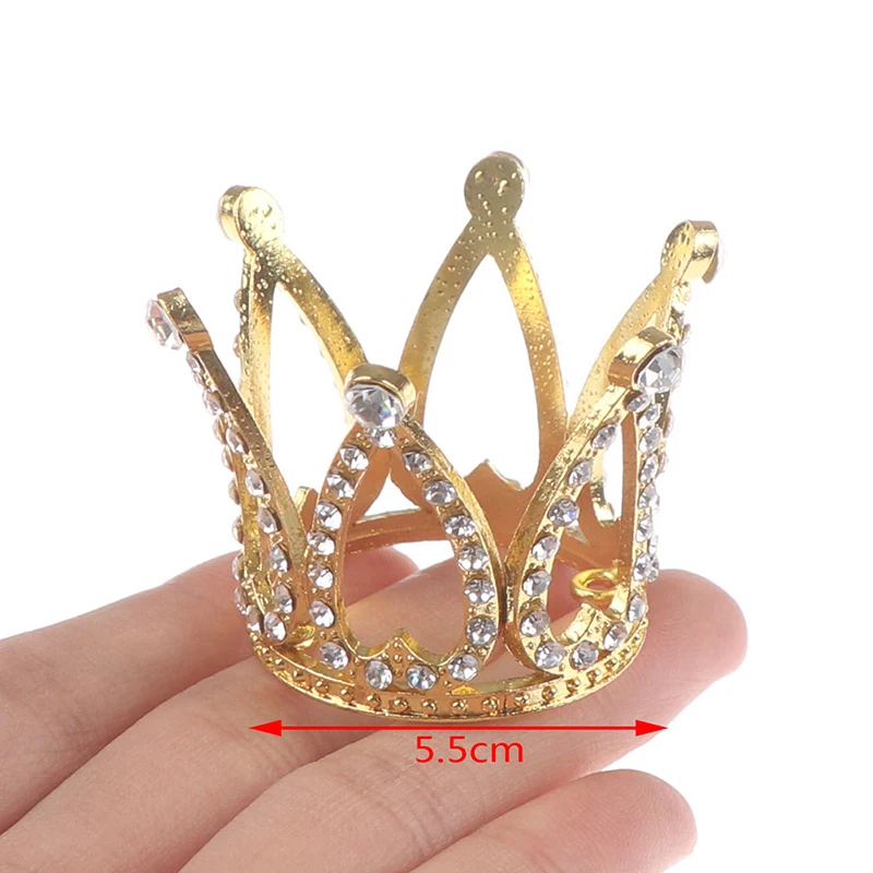 Mini Coroa Princesa Topper, Strass Pérola De Cristal, Enfeites De Cabelo Para Crianças, Decoração De Festa De Aniversário, Presente, 1Pc