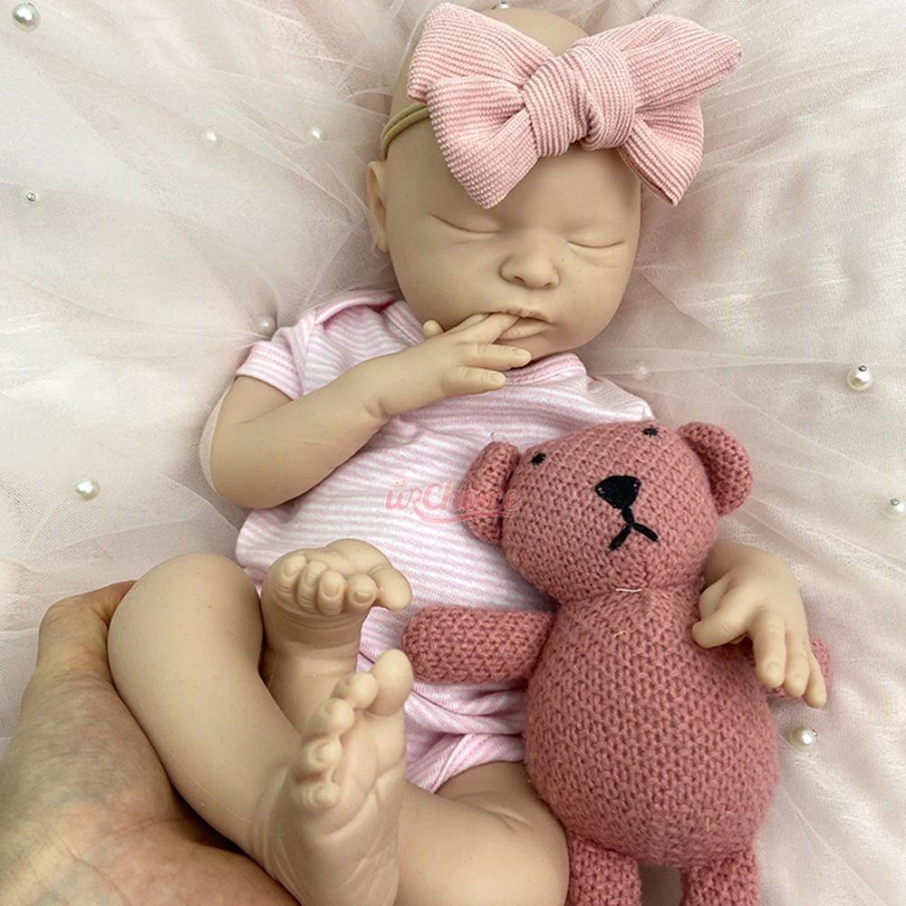 

Водонепроницаемая 45 см 18 дюймов утяжеленная супермягкая платиновая силиконовая кукла реборн реалистичная засыпа новорожденная девочка прототип DIY Reborner