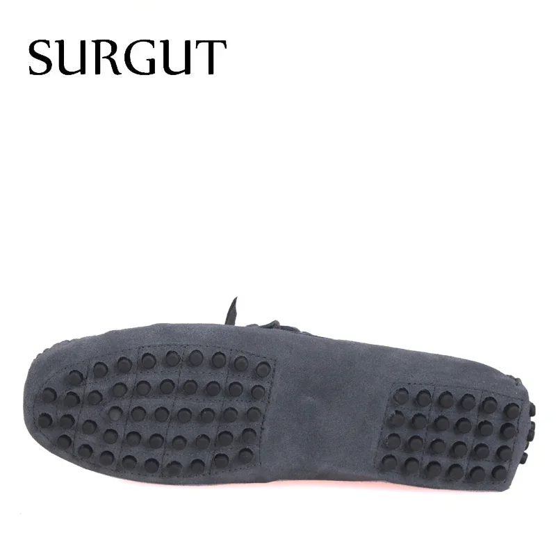 SURGUT Brand New Fashion Summer Spring Men Driving Shoes Loafers Real Leather Boat Shoes Breathable Male Casual Flats Loafers