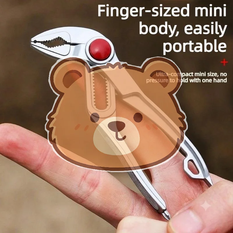4 Inch Mini Groove Joint Pliers Push Lock V Jaw Ergonomic Handle Adjustable Tool for Car Repair Hobbyist DIY Use