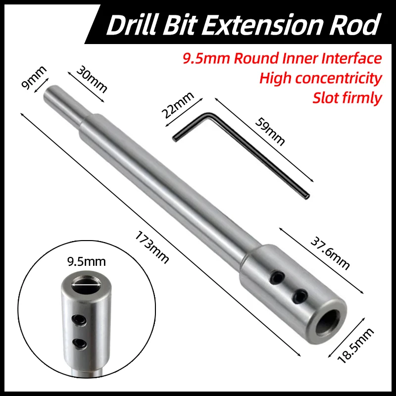 173mm Drill Bit Extension Rod Screwdriver Bit Holder 9mm Round Shank Extension Bars Driver Adapter Electric Drill Power Tools