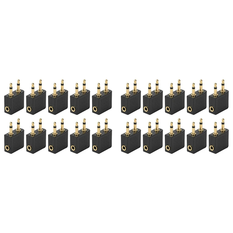 

20 шт., 3,5 мм, разъем-адаптер, аудиоконвертер для наушников, адаптер для гарнитуры, разъем для наушников для путешествий в самолете