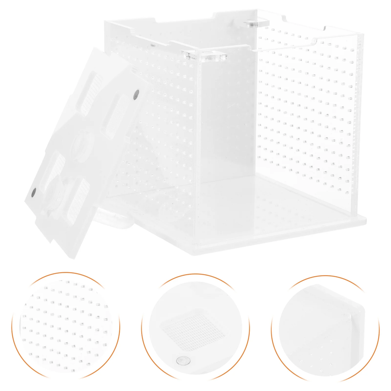 

Feeding Box Transparent Reptile Breeding Box For Mantis Stick Insect Habitat Terrarium Clear Container Spider Frog Snail