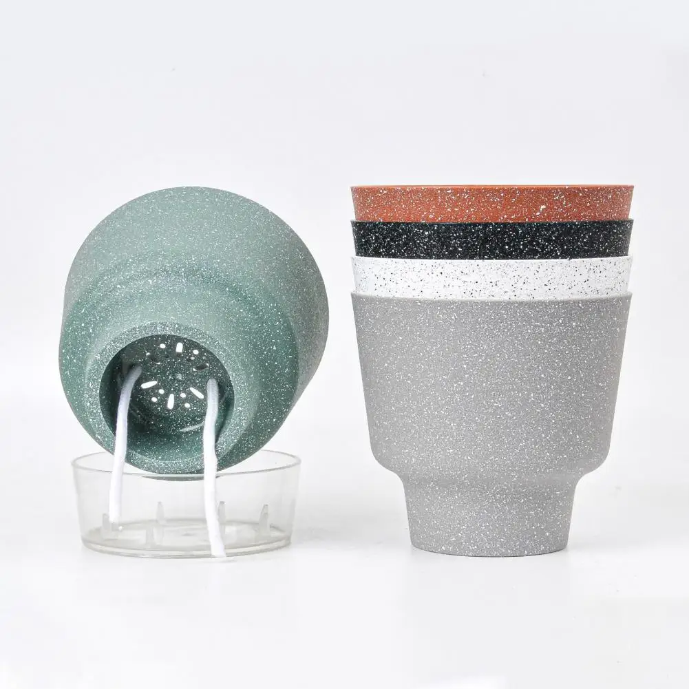 

Transparent Self-Watering Plant Flower Pot Lazy Flowerpot Plastic Self Watering Planters Home Garden Decoraction