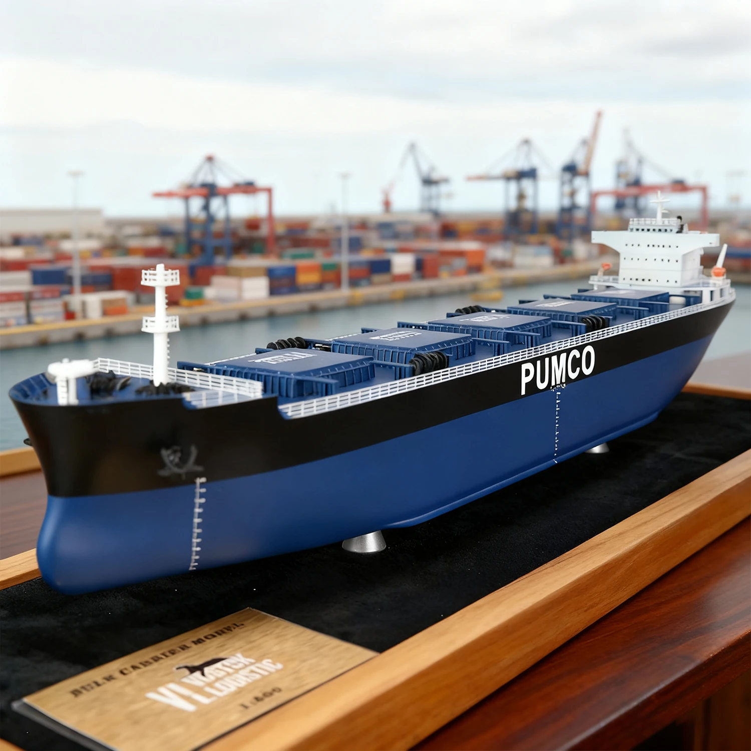 

65cm Simulation Five-compartment Bulk Carrier Model Meticulously Crafted Rich Details Ships Static Model Ship Toy Ornamental