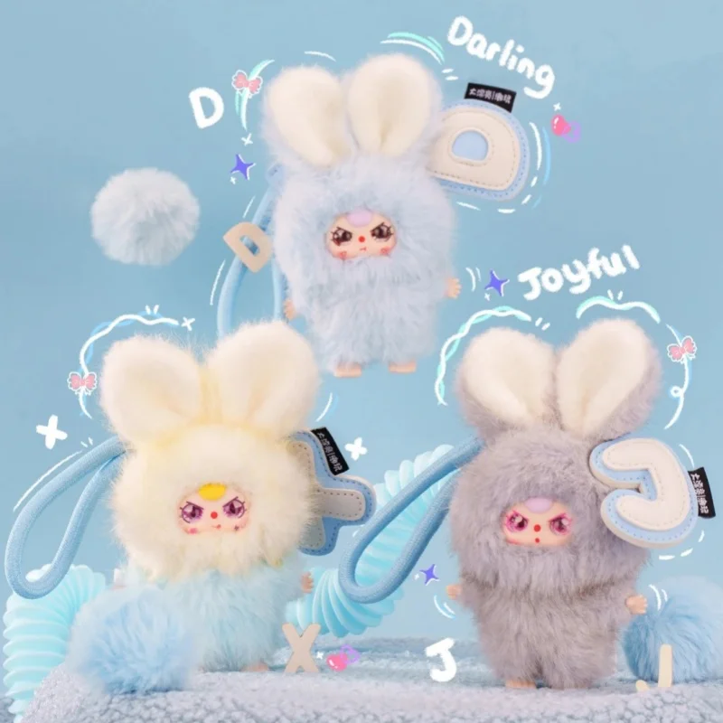 Originele Baby Drie Blind Box Super Mini Little Rabbit Pluche Gezicht Pop Tas Hanger Mysterieuze Box Speelgoed Kerst Verrassingscadeau
