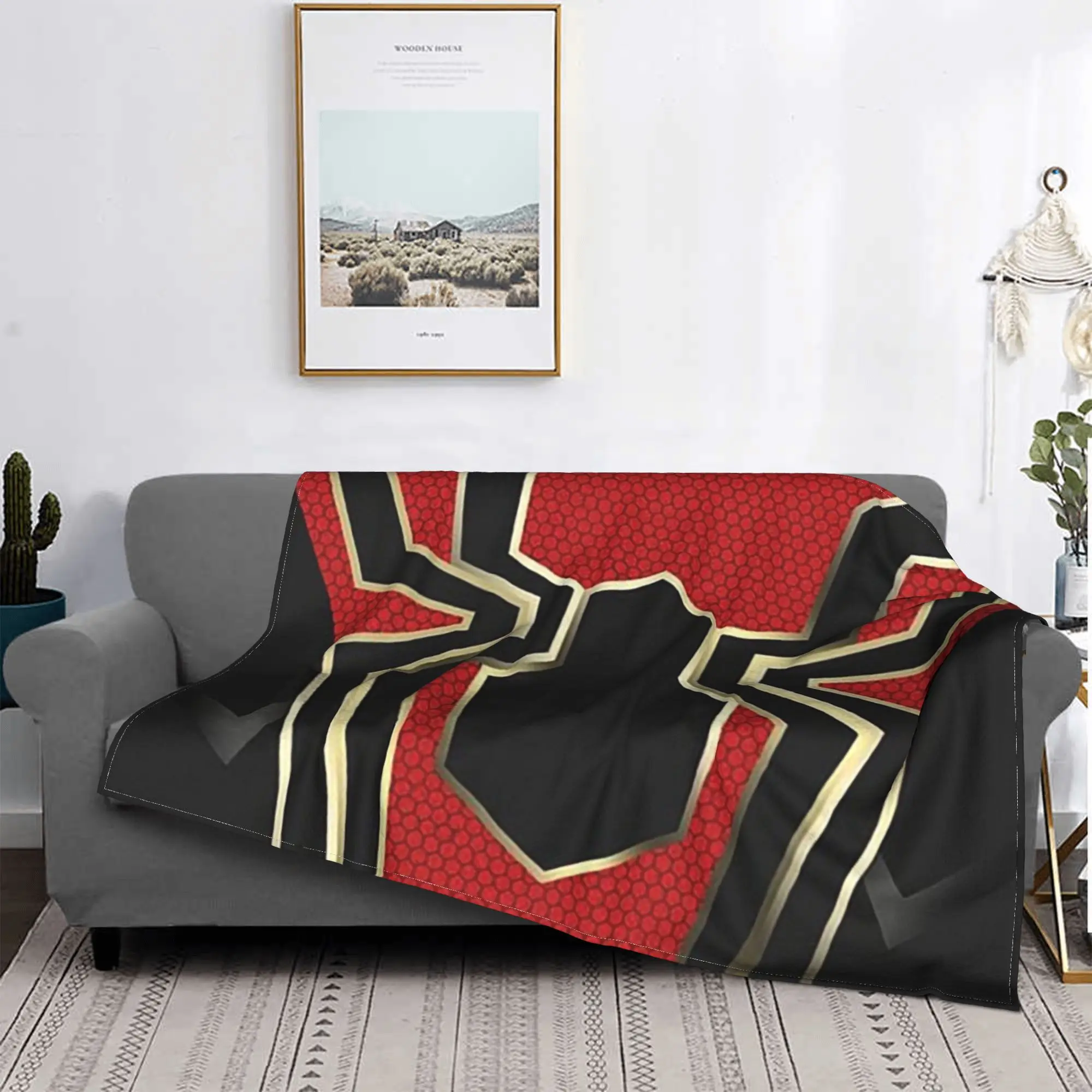 Iron Spider Blanket Super Soft Fleece Sofa Throw Blanket for Home Bedroom Outdoor Throws Bedspread Quilt