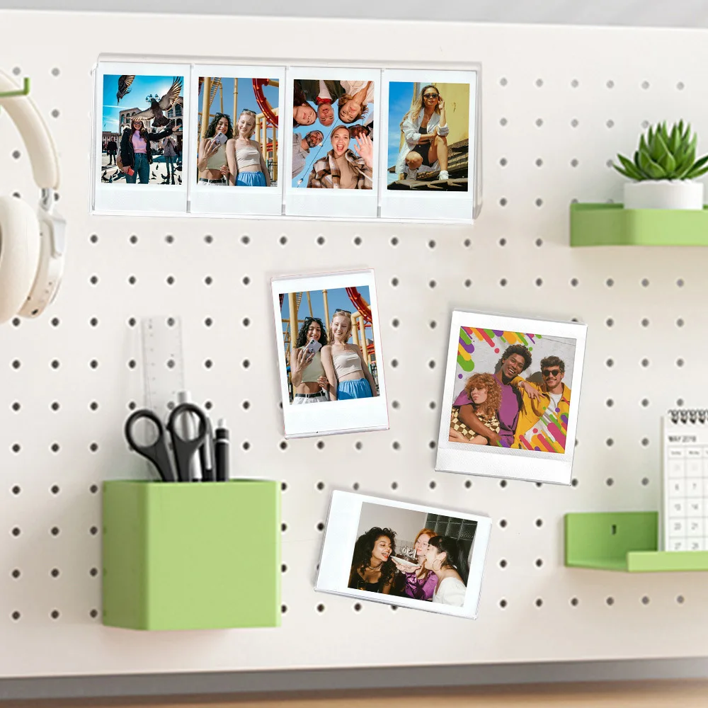 Acrylic magnetic photo frame suitable for Polaroid photo cards, postcards, refrigerator stickers, 3/4/5/6 inch display frames