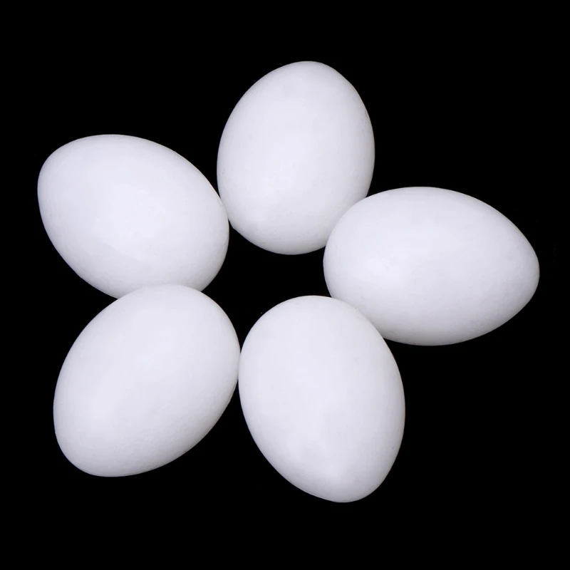 สีขาวไข่ปลอมพลาสติกจำลอง ไข่สำหรับ นกพิราบหยุดนกวางไข่ Trick Pack of 5