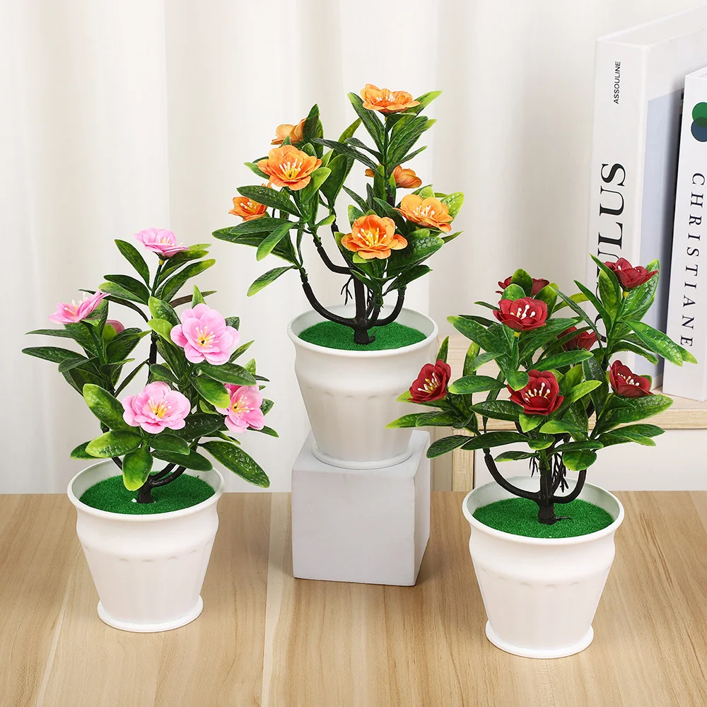 Simulation of artificial potted environmental protection lifelike 7-pronged Begonia flower photography props home decoration