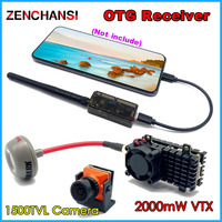 5.8G 2000MW 48CH FPV Wireless Transmitter VTX Range Over 20Km + OTG Receiver UVC + 1500TVL Camera for FPV Camera Kit for plane
