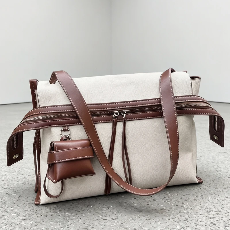 

England Style Box Canvas Bag For Women Luxury Designer Handbag And Purse 2026 New In With PU Tassel Top Handle Underarm Shoulder