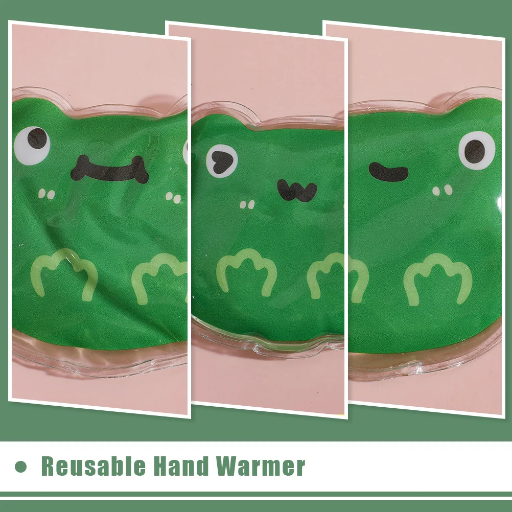 

4pcs H Warmers Cartoon Portable Reusable Winter Camping Hiking Supply Students Frog Instant Heat Long Lasting Small Size