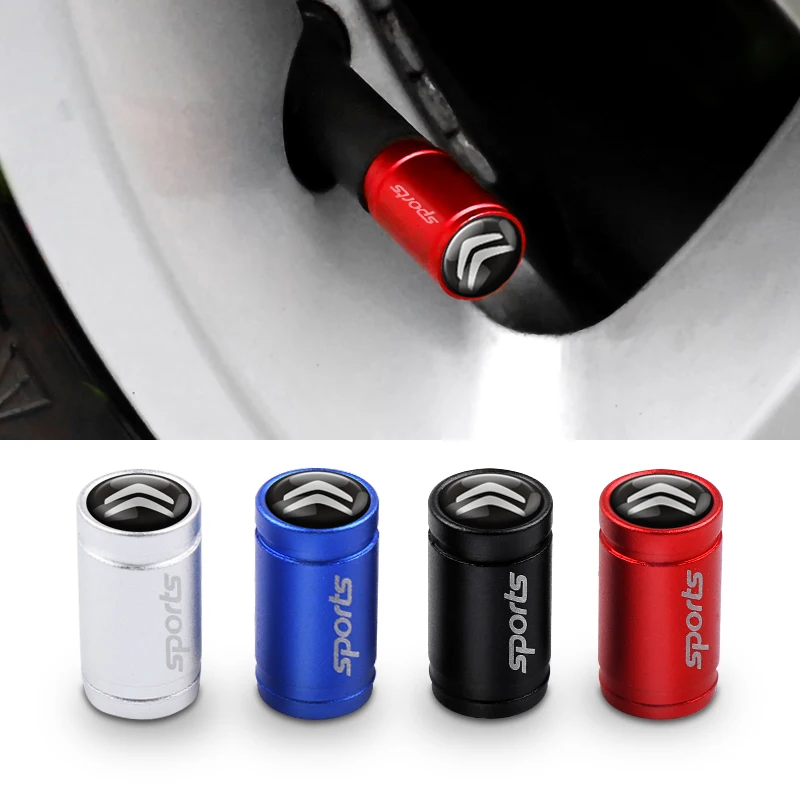 4pcs Matte Textured Metal Valve Cover Car Tire Valve Cap Accessories For Citroen C1 C2 C3 C4 Picasso C4L C5 C-ELYSEE DS Xsara C8