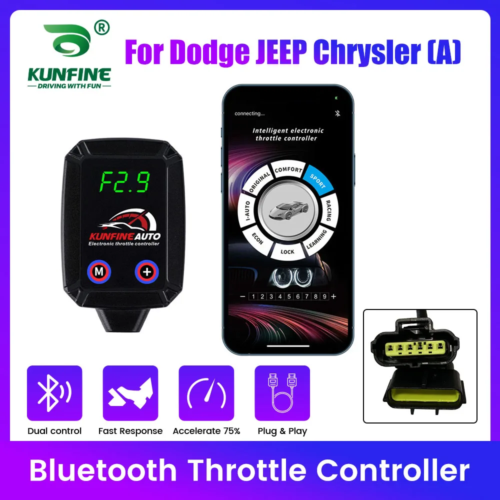 

APP Bluetooth Car Electronic Throttle Controller Pedal Box Accelerator Potent Booster For Dodge JEEP Chrysler (A) Tuning Parts