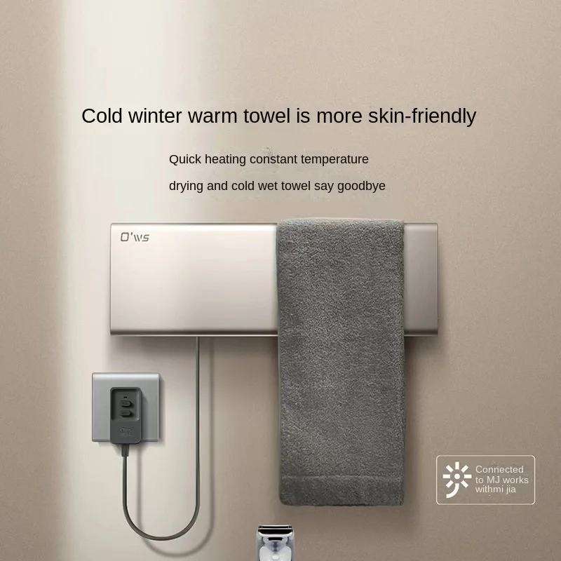 

Ows Temperature Smart Electric Towel Rack Works with Xiaomi Home Smart App Hole-Free Heated Bathroom Dryer