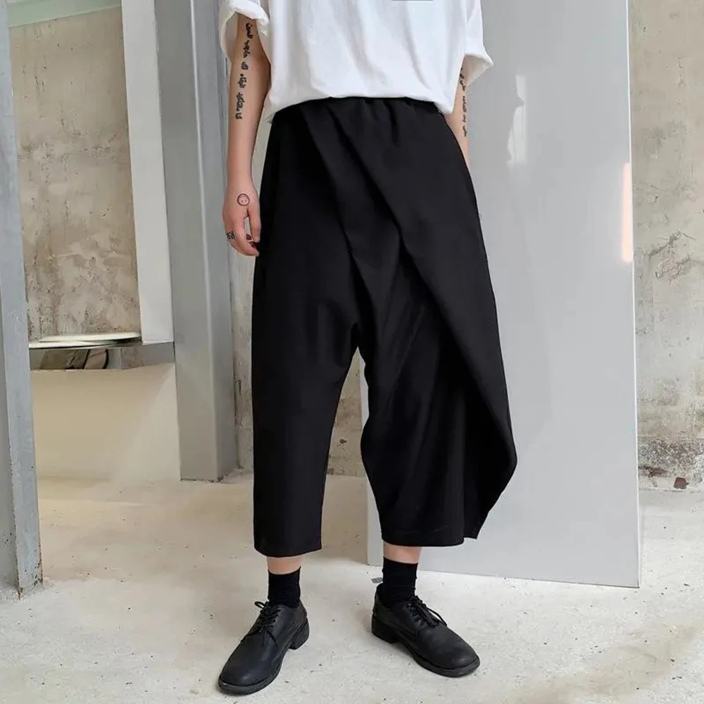 XS-5XL Winter New Men's Irregular Long Trousers Japanese Retro Fashion Trendy Street Hip Hop Loose Casual Niche Men's Bottoms