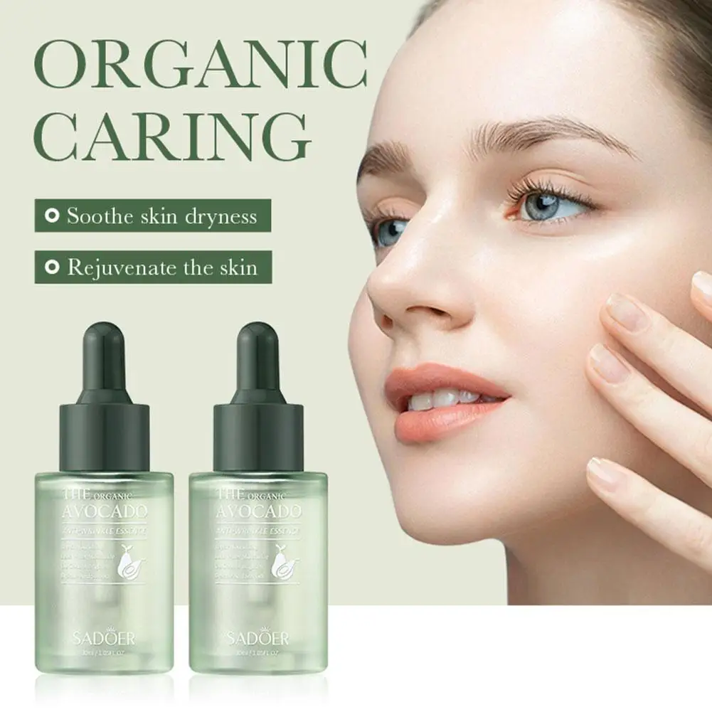 30Ml Avocado Face Essence Organische Shea Boter Hydraterende Anti-Aging Whitening Herstellen Voedt Gladde Gezichtsserum Huidverzorging