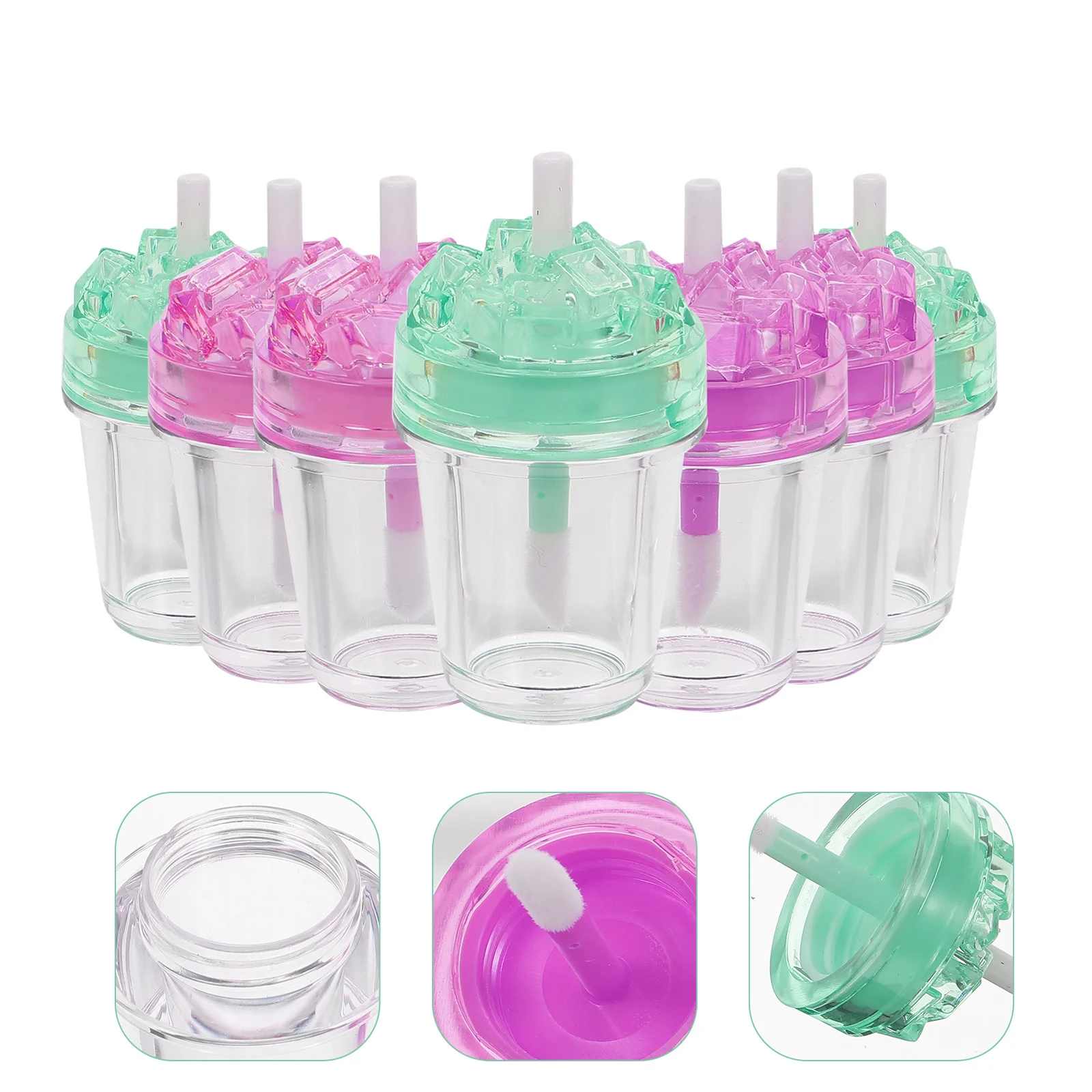 7-teilige leere Lippenbalsam-Röhrchen, kreatives Design, klarer Körper, tragbar, für DIY-Lipgloss-Sets, Lippenstift-Herstellungsset