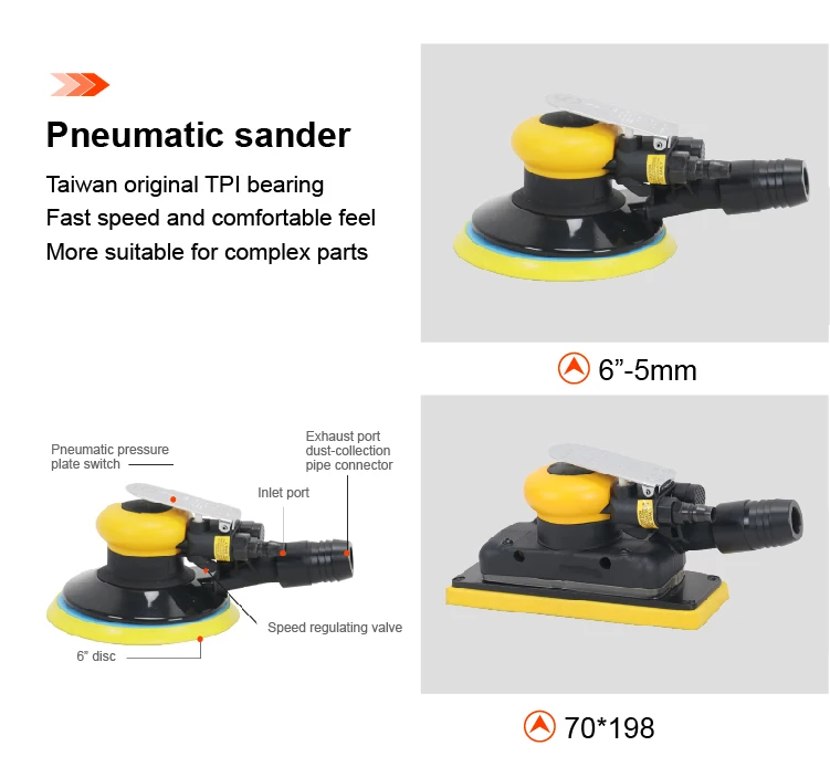 ماكينة سنفرة كهربائية خالية من الغبار للسيارات مع نظام استخلاص الهواء وجمع #2