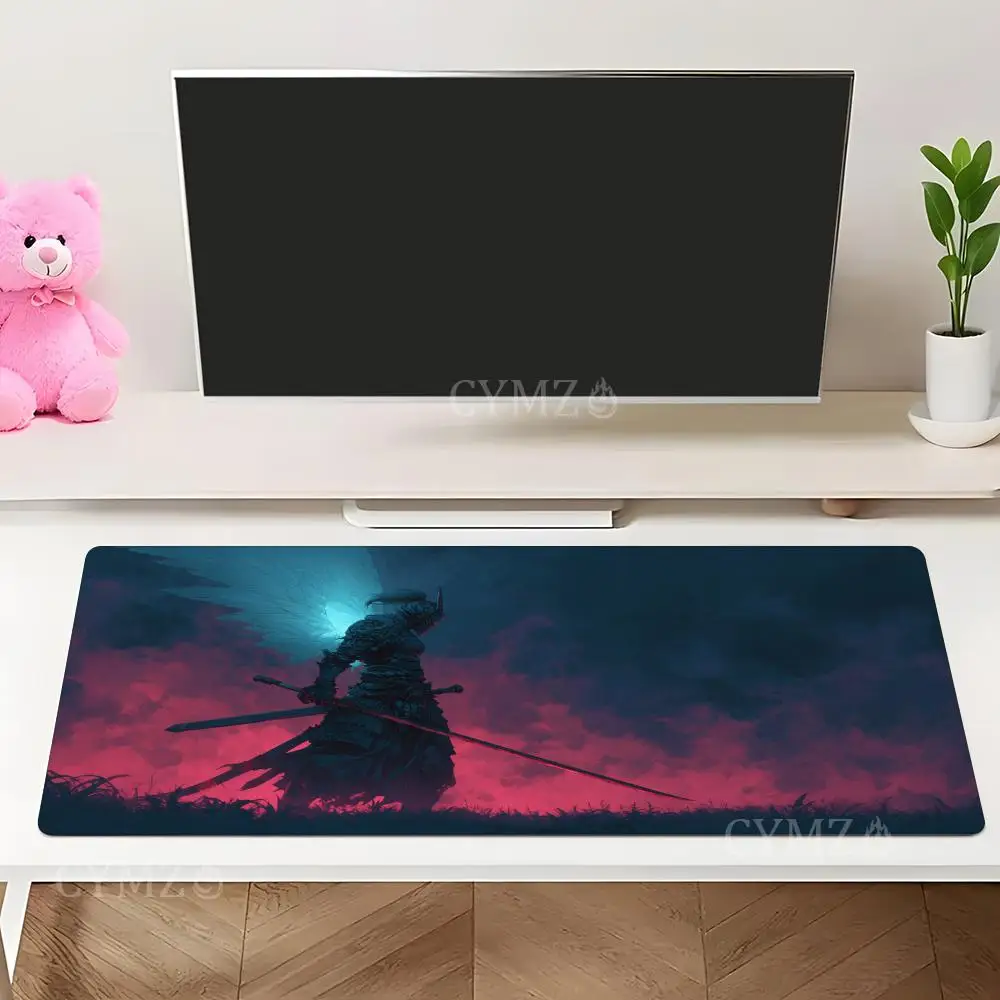 แผ่นรองเมาส์ลายชุดเกราะซามูไรแฟนตาซี แผ่นรองโต๊ะสำหรับเล่นเกม กันลื่น ทนทาน อุปกรณ์เสริมสำหรับโต๊ะทำงาน แผ่นรองคีย์บอร์ด แผ่นรองเมาส์